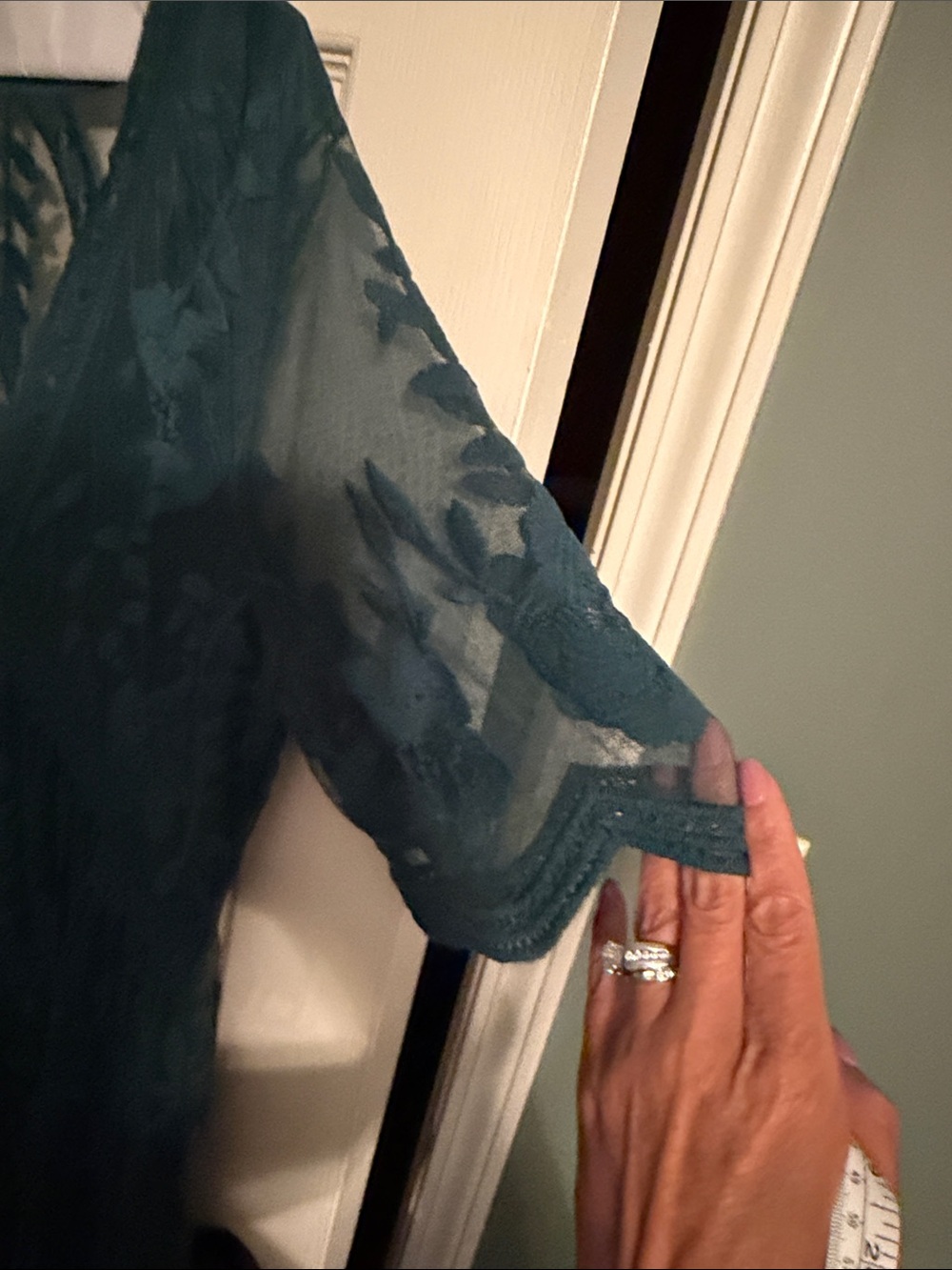 Teal Lace V-Neck Maxi Dress - Picture 2 of 7